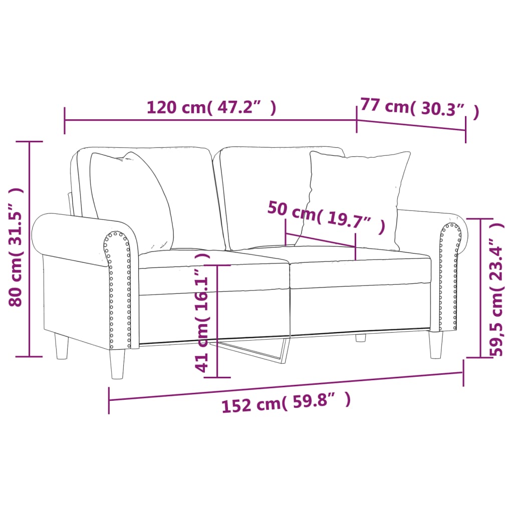 2-seater Sofa Black