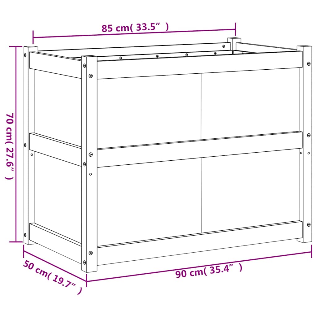 Garden Planter Wax Brown 90x50x70 cm Solid Wood Pine