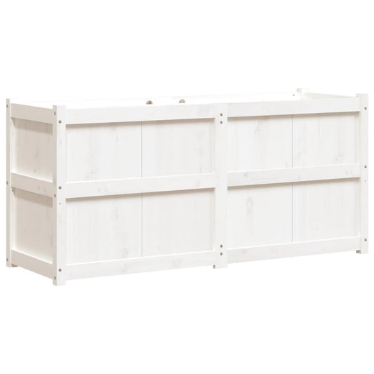 Garden Planter White 150x50x70 cm Solid Wood Pine