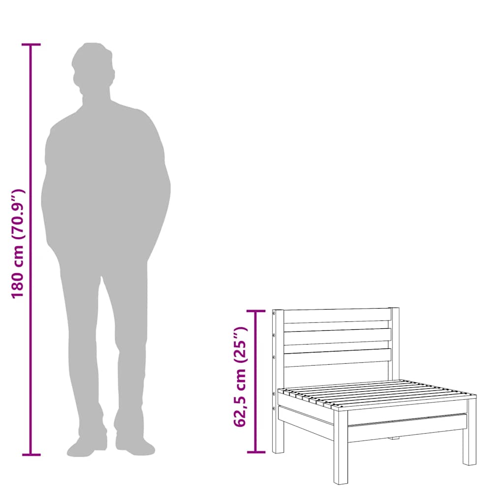Garden Sofas Armless 4 pcs Solid Wood Douglas