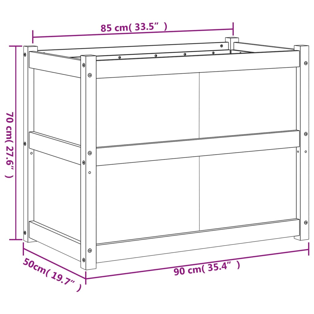 Garden Planter 90x50x70 cm Solid Wood Douglas