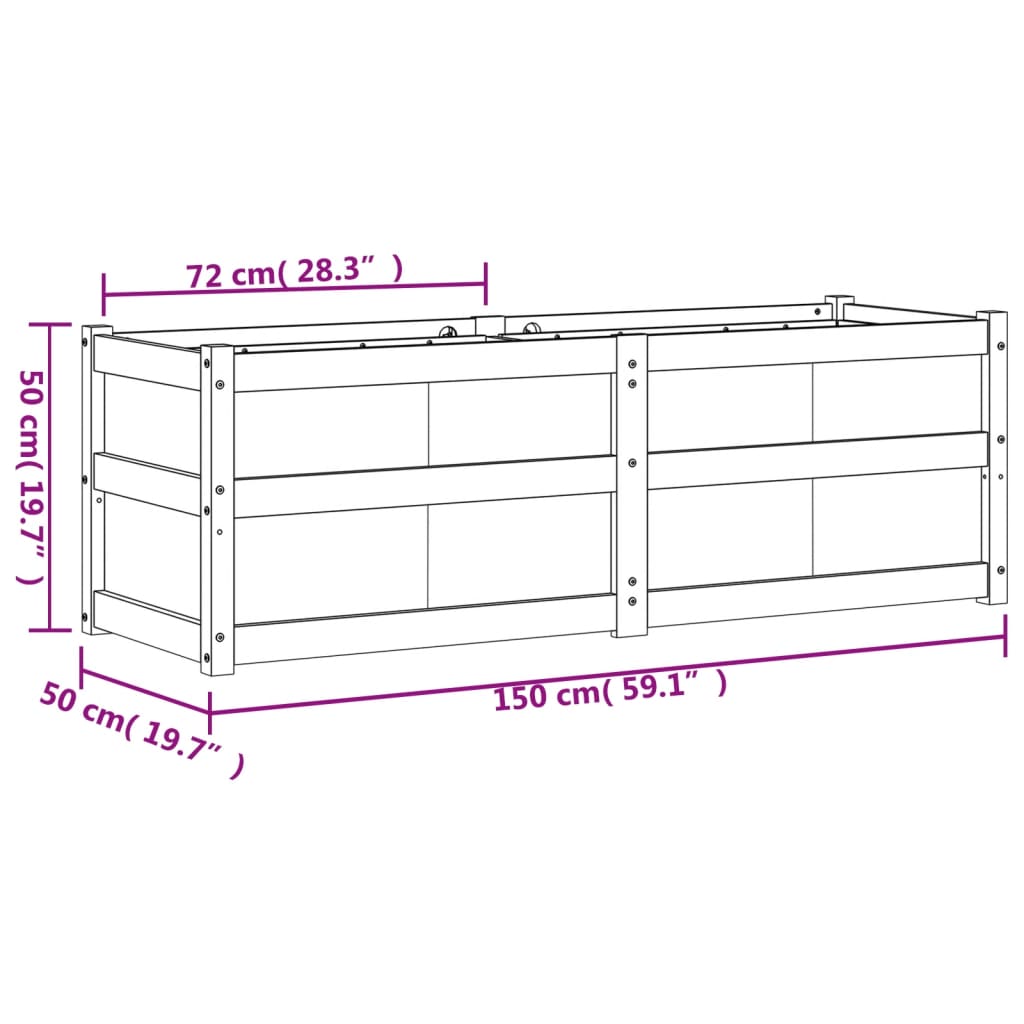 Garden Planter 150x50x50 cm Solid Wood Douglas
