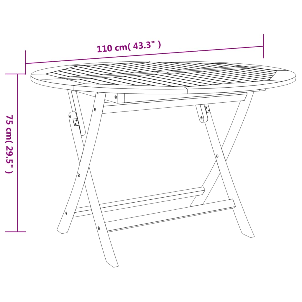 Garden Dining Set | Wood | Solid Acacia wood | 5 piece set | Foldable