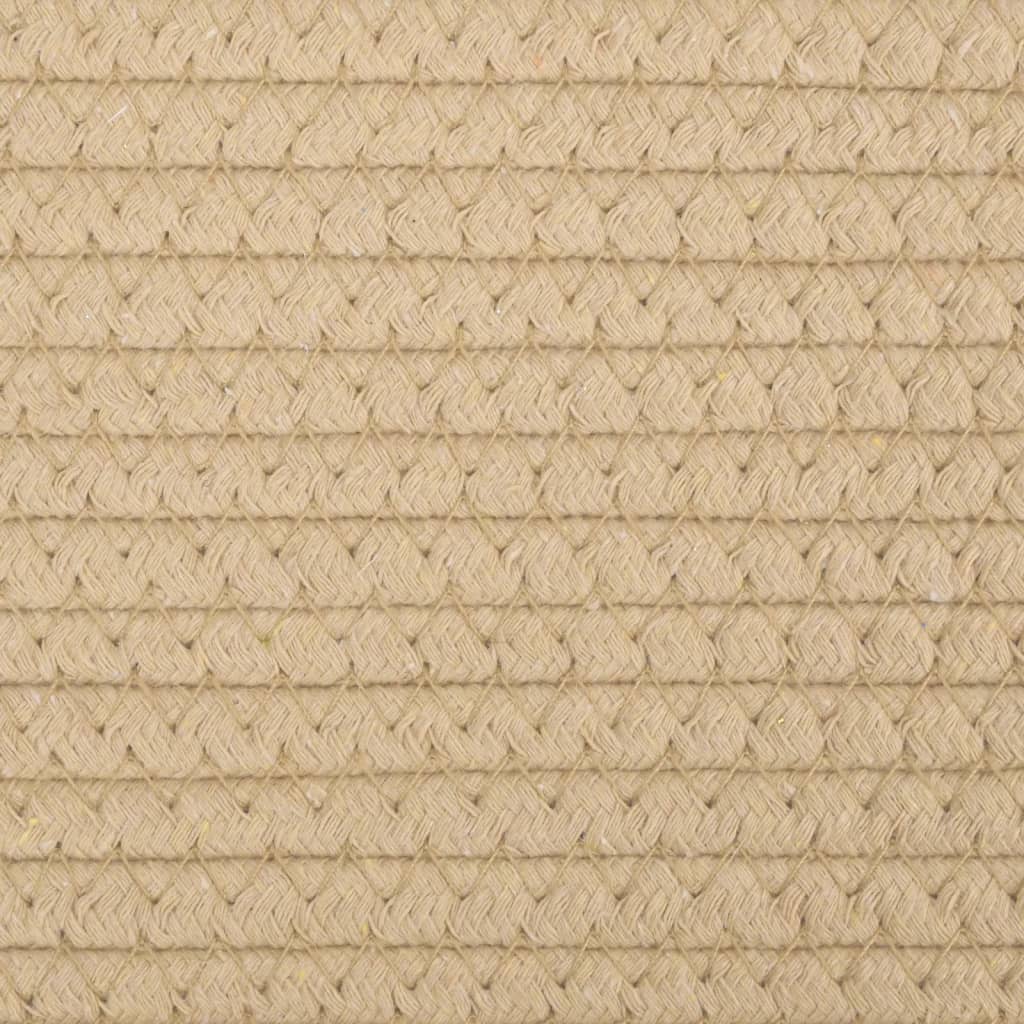 Storage Baskets 2 pcs Beige and White Ø24x18 cm Cotton