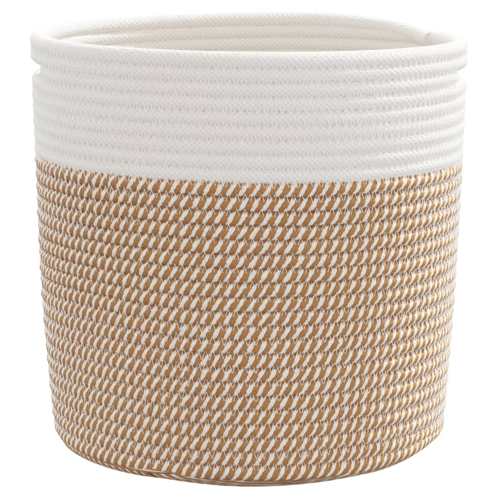 Storage Baskets 2 pcs Brown and White Ø28x28 cm Cotton