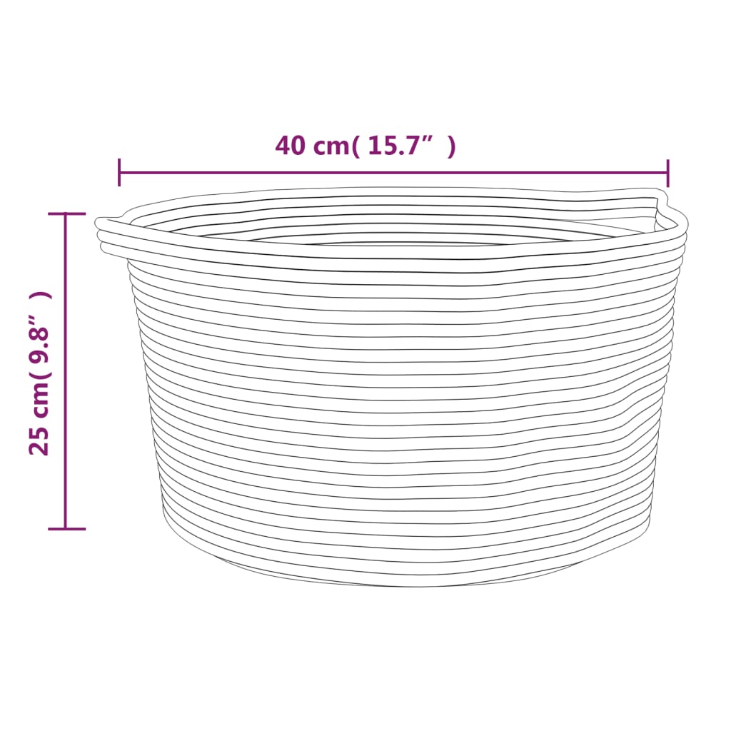 Storage Basket Brown and White Ø40x25 cm Cotton