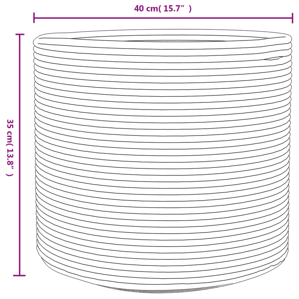 Storage Basket Grey and White Ø40x35 cm Cotton