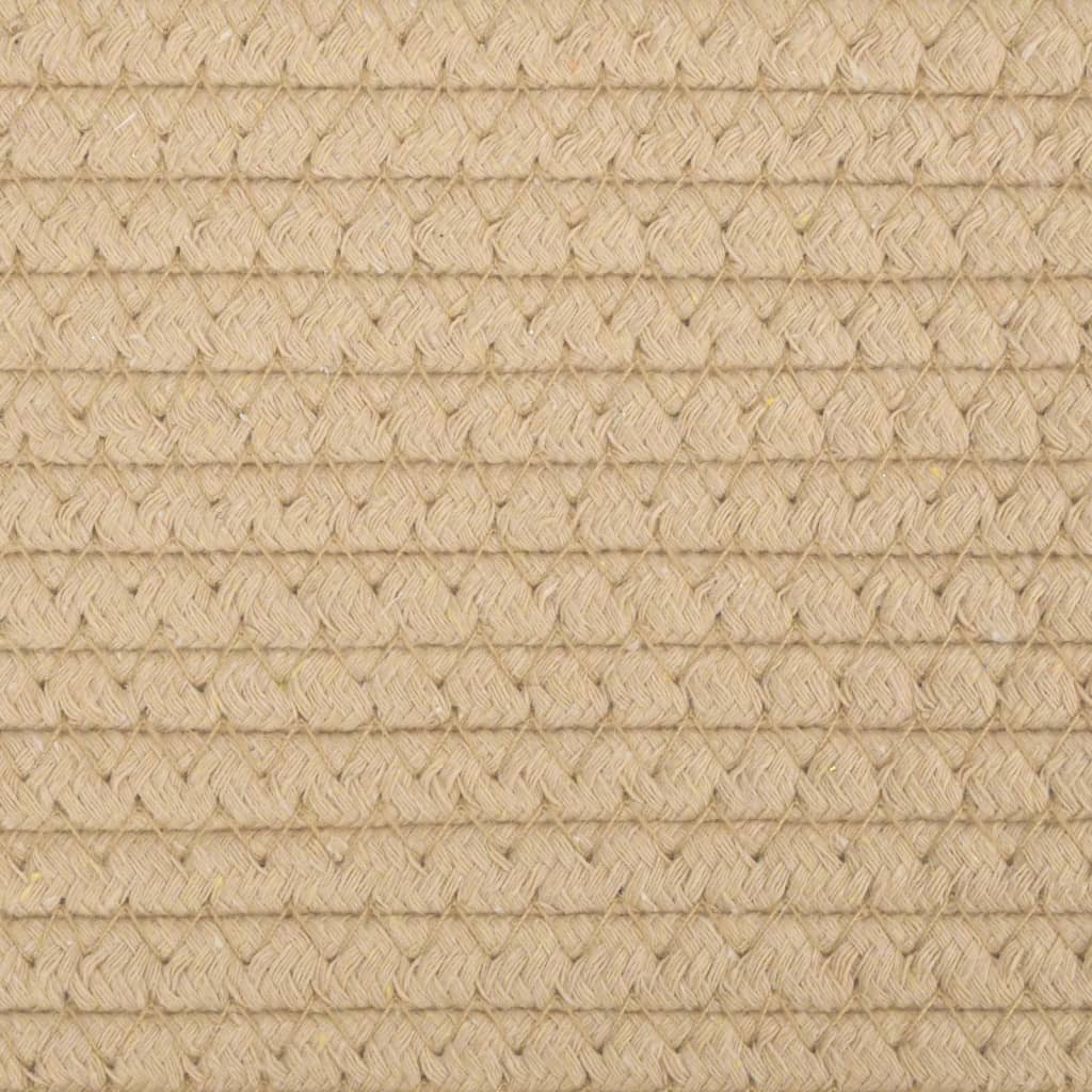 Storage Basket Beige and White Ø40x35 cm Cotton
