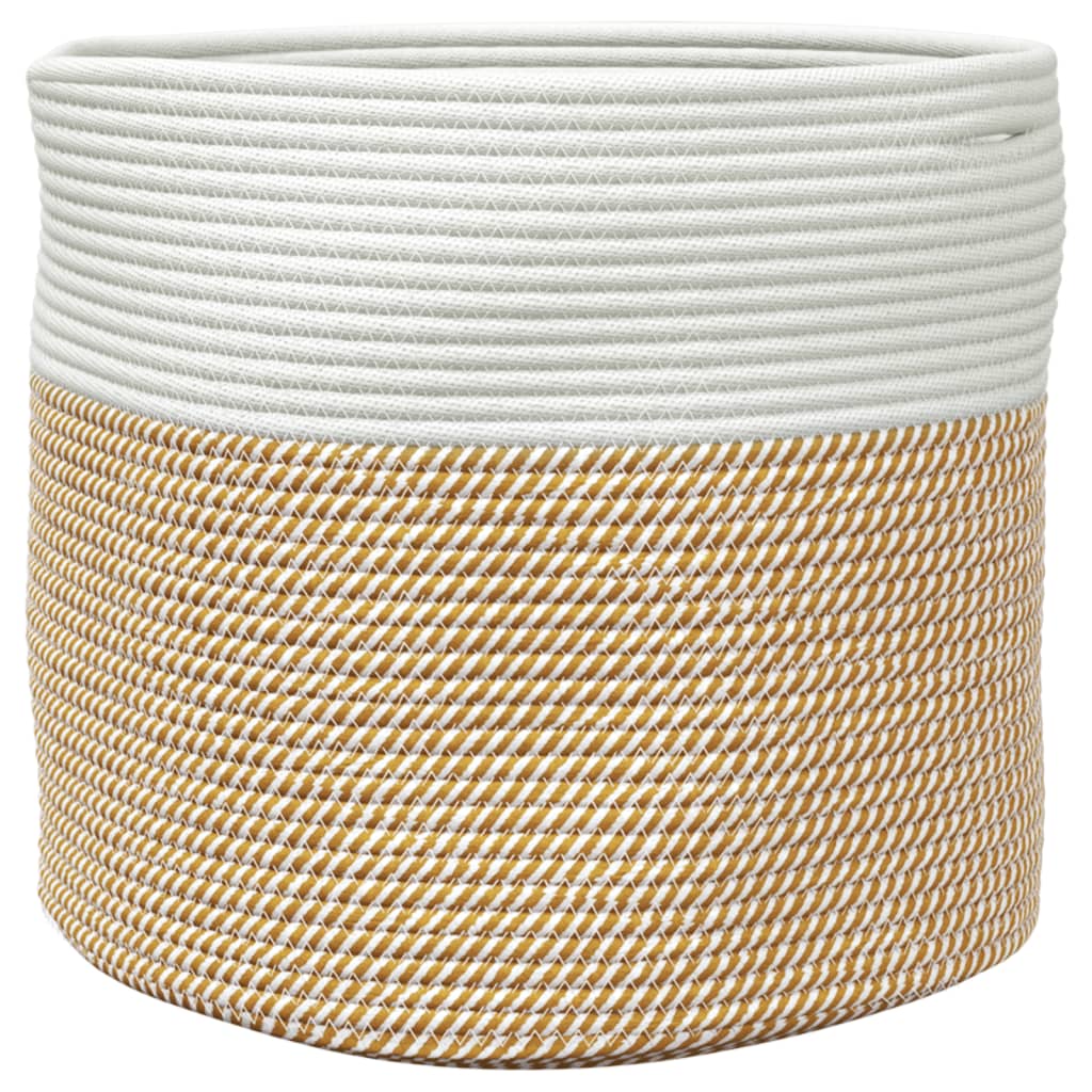 Storage Basket Brown and White Ø40x35 cm Cotton