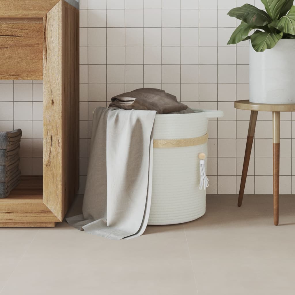Storage Basket White Ø38x36 cm Cotton