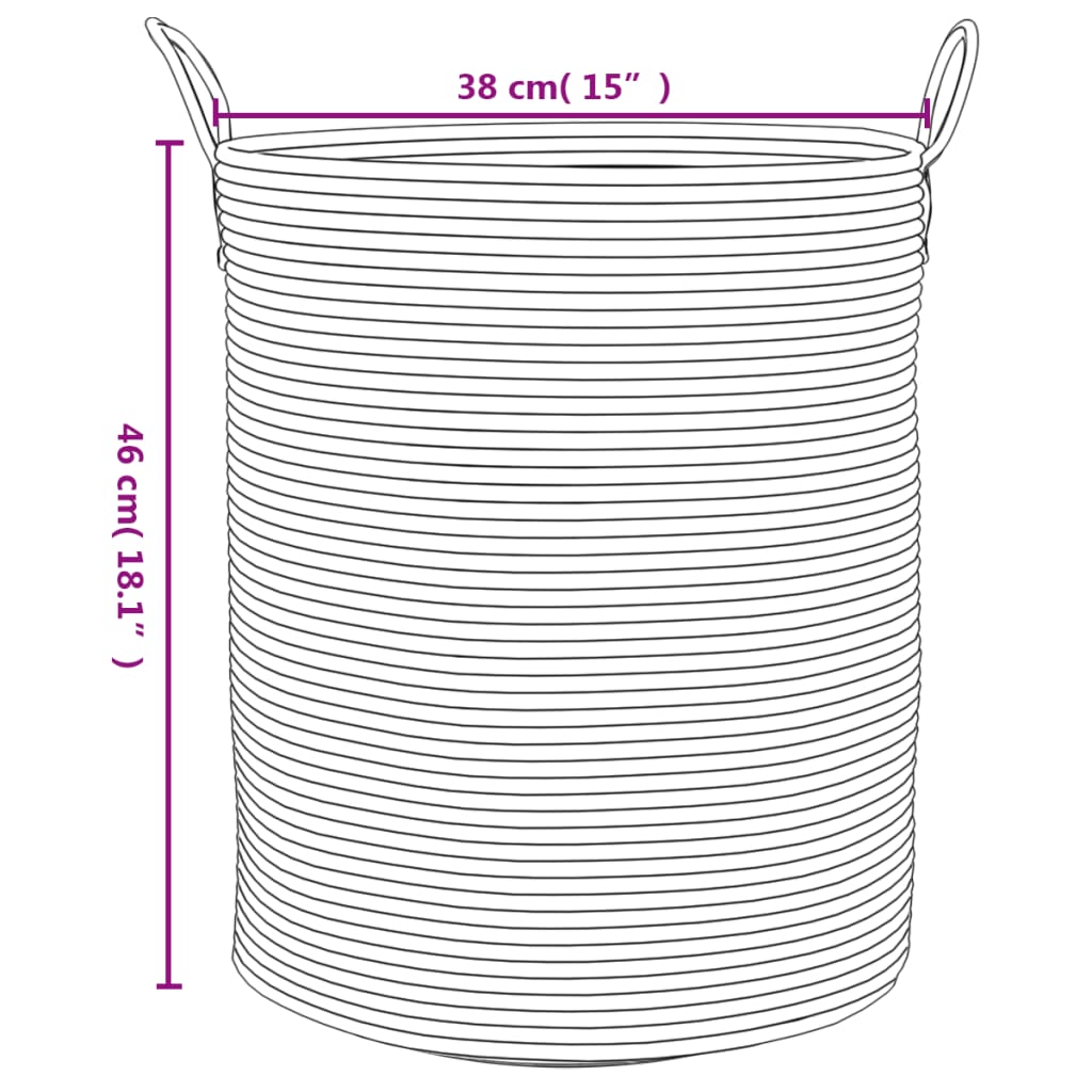 Storage Basket Beige and White Ø38x46 cm Cotton