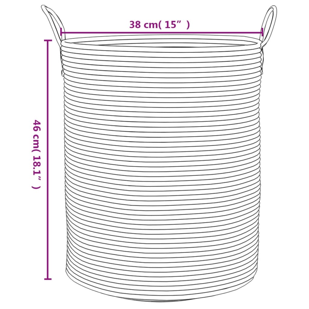 Storage Basket Brown and White Ø38x46 cm Cotton