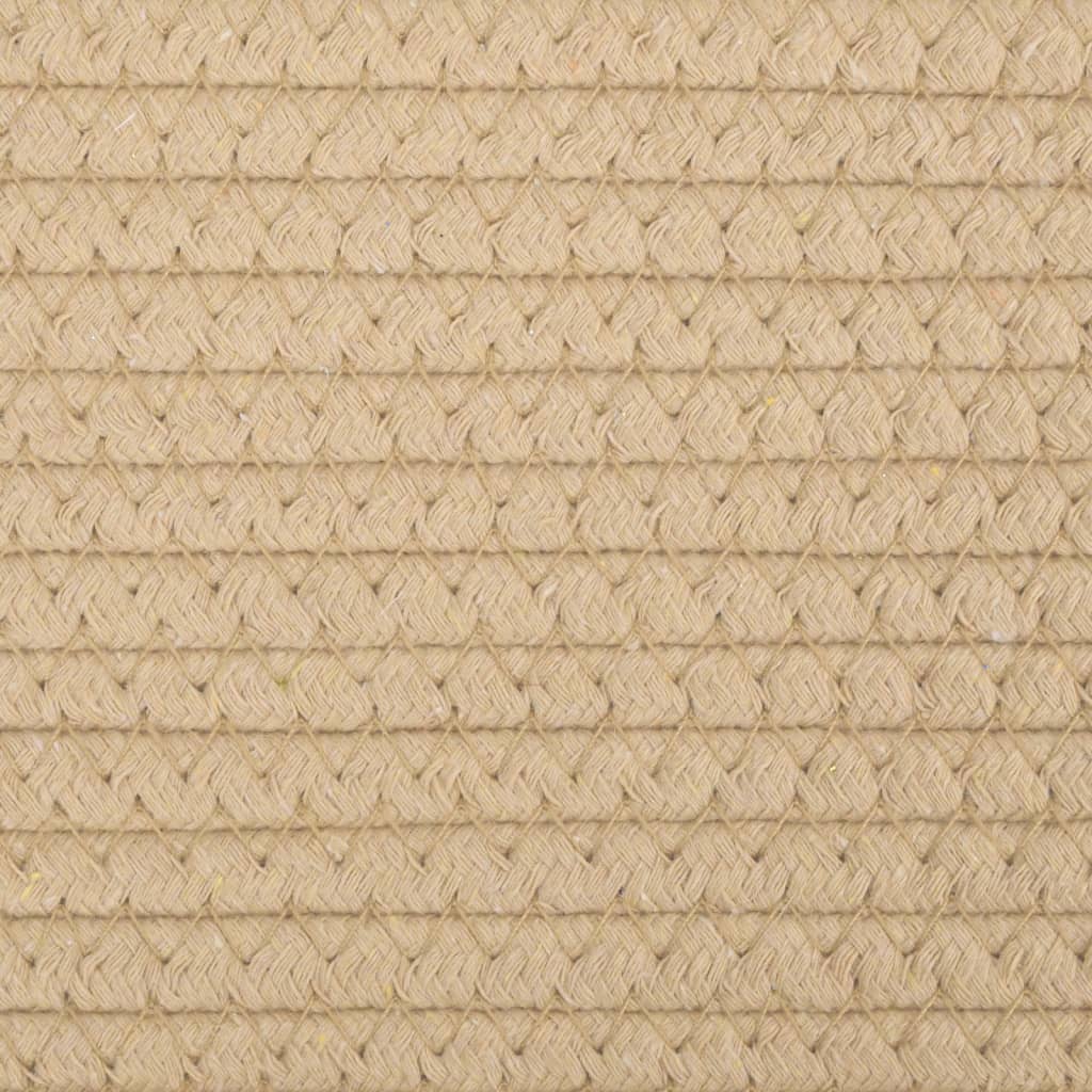 Storage Basket Beige and White Ø43x38 cm Cotton