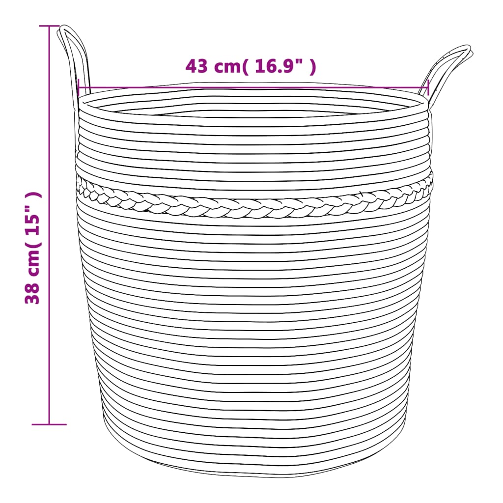 Storage Basket Brown and White Ø43x38 cm Cotton