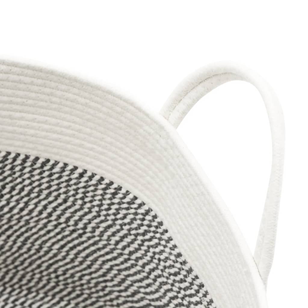 Storage Basket Grey and White Ø51x33 cm Cotton