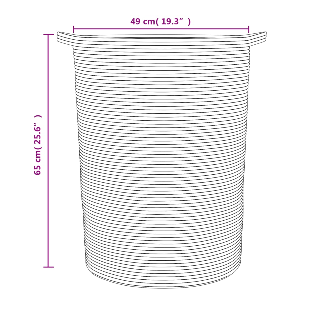 Storage Basket Grey and White Ø49x65 cm Cotton