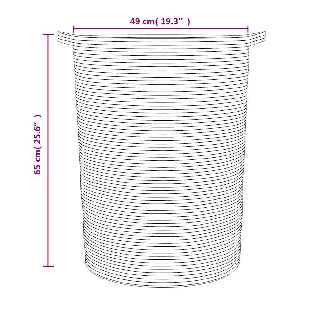 Storage Basket Black and White Ø49x65 cm Cotton