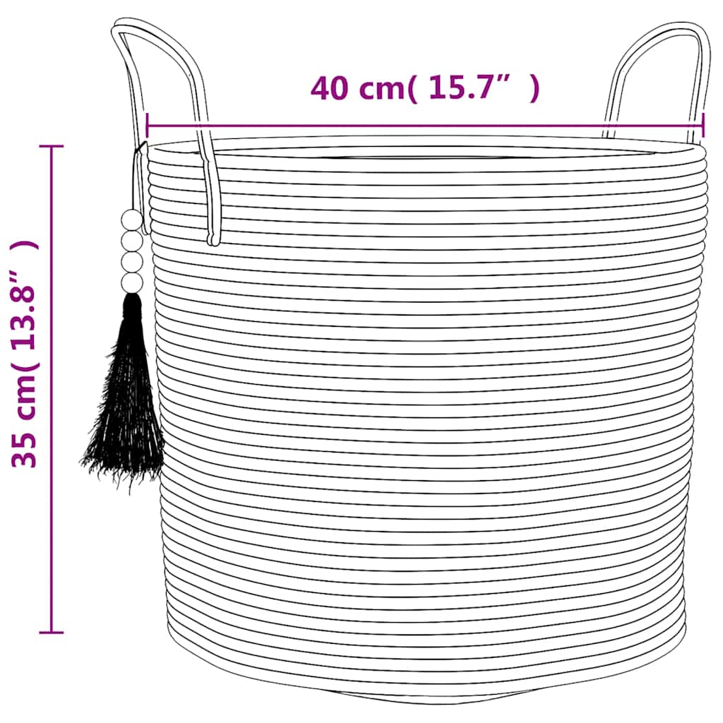 Storage Basket Brown and White Ø40x35 cm Cotton