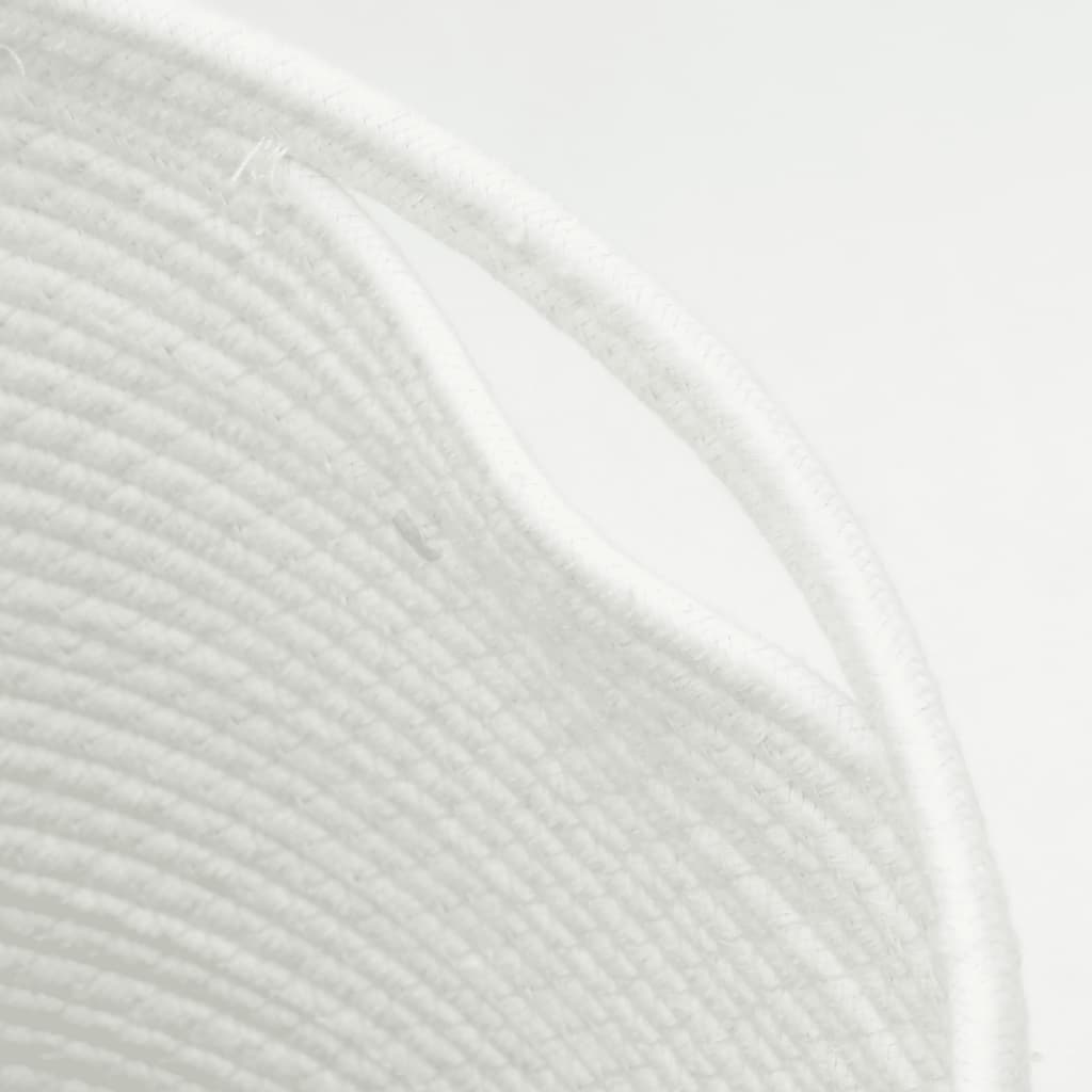 Storage Basket with Lid White and Black Ø40x35 cm Cotton