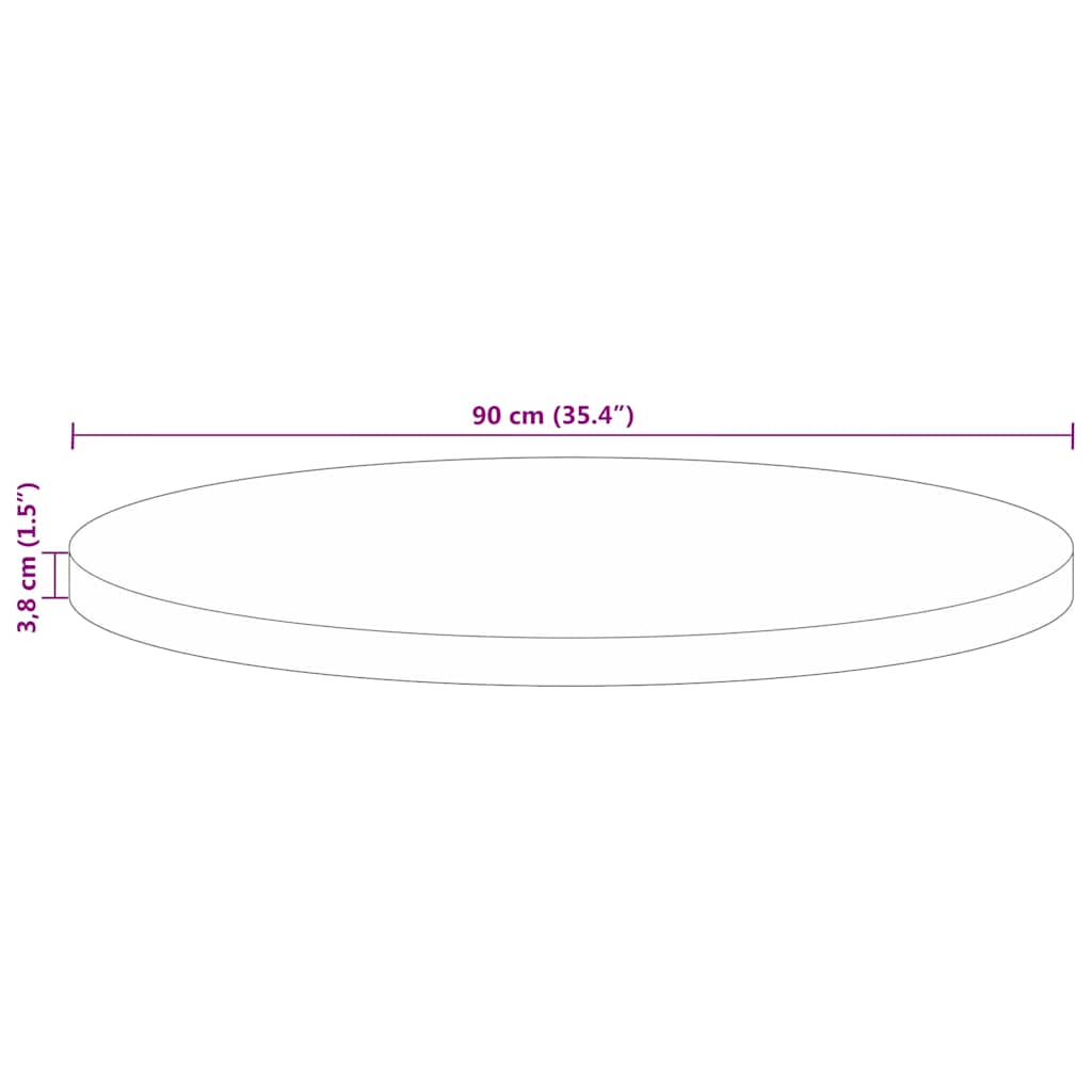 Table Top Ø 90x3.8 cm Round Solid Wood Reclaimed