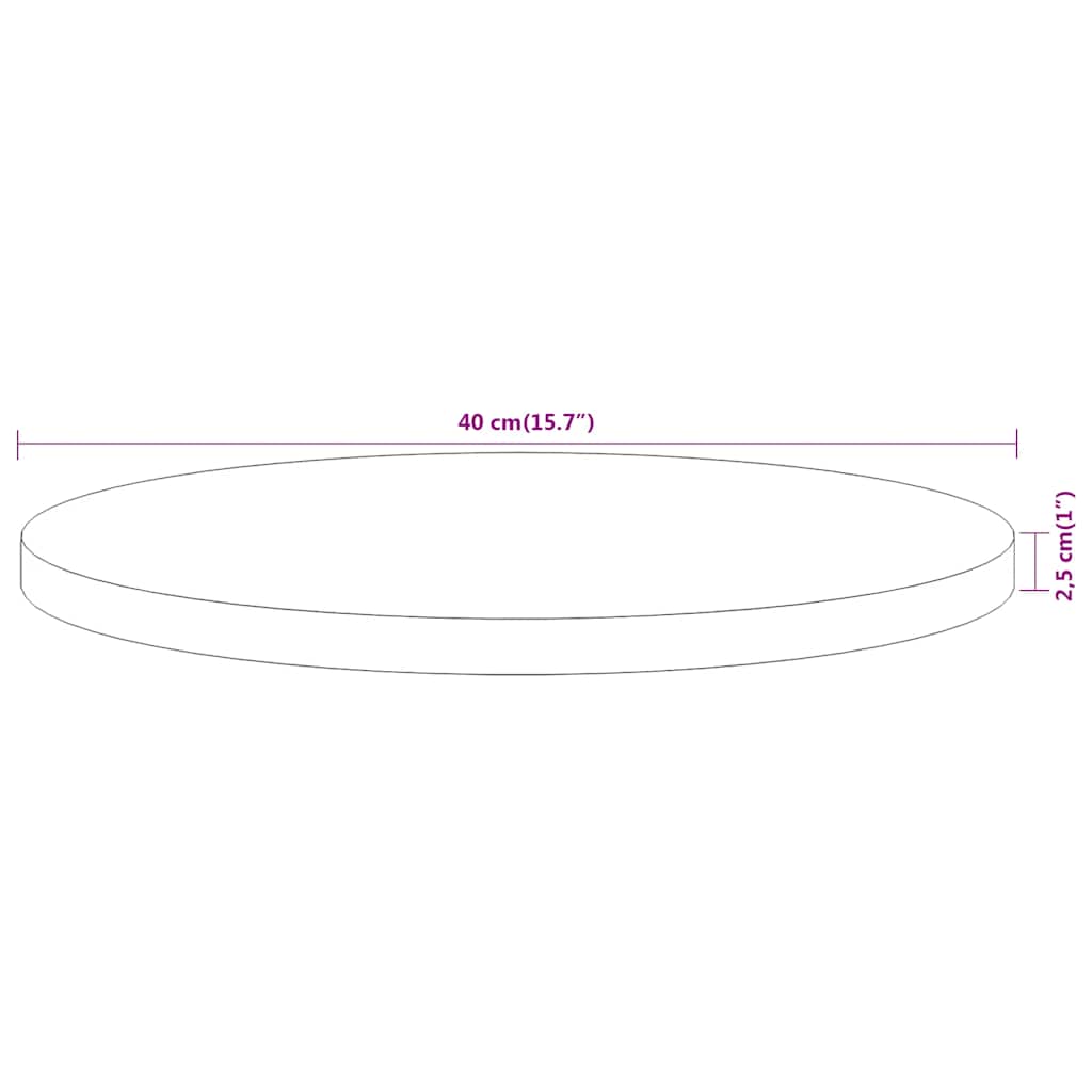 Table Top Ø40x2.5 cm Round Solid Wood Acacia