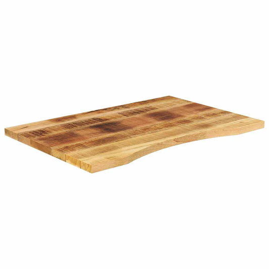 Desk Top with Curve 90x50x2.5 cm Solid Wood Rough Mango