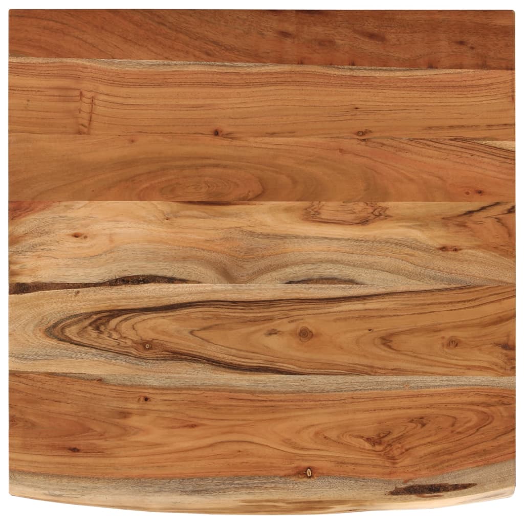 Desk Top 80x80x2.5 cm Square Solid Wood Acacia Live Edge