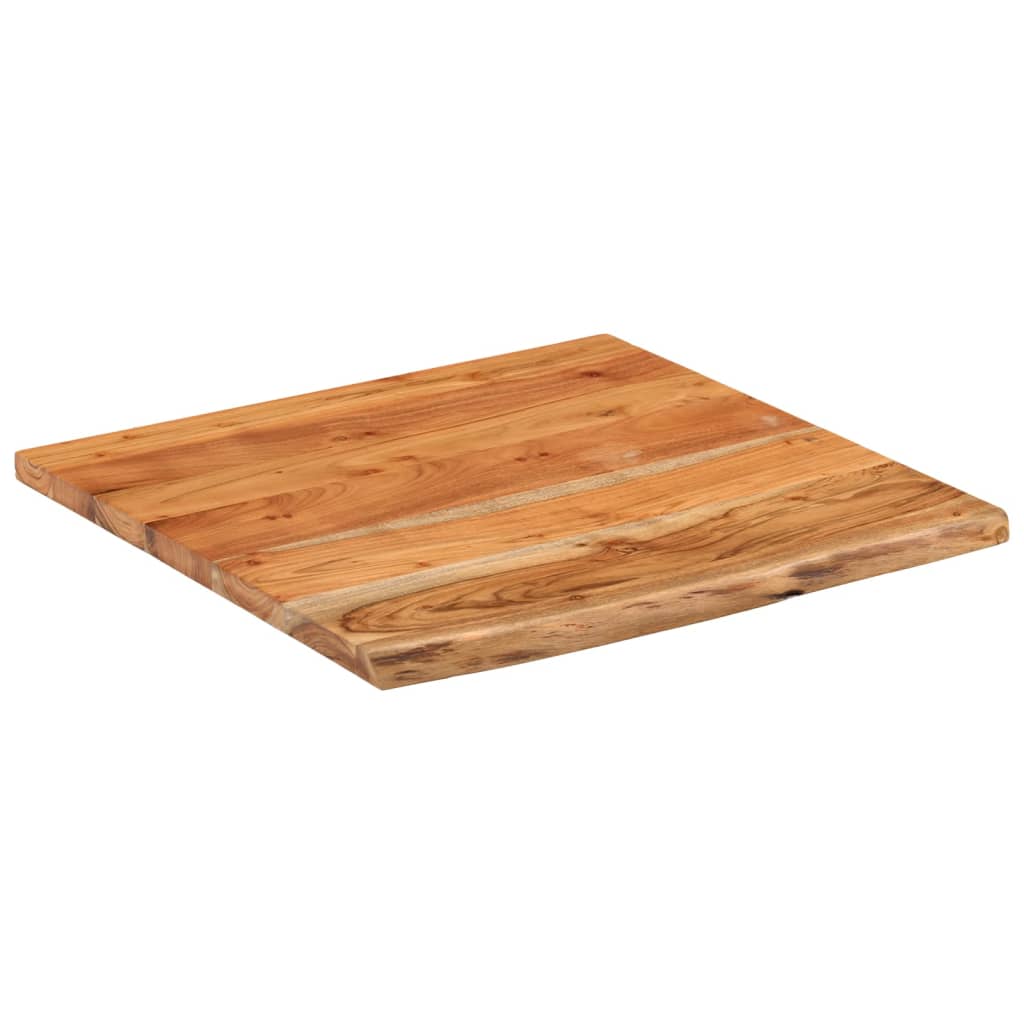 Desk Top 80x80x2.5 cm Square Solid Wood Acacia Live Edge