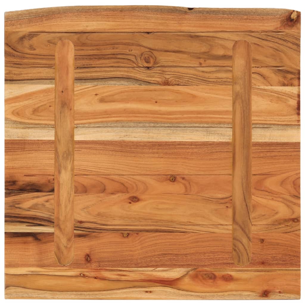 Desk Top 80x80x2.5 cm Square Solid Wood Acacia Live Edge