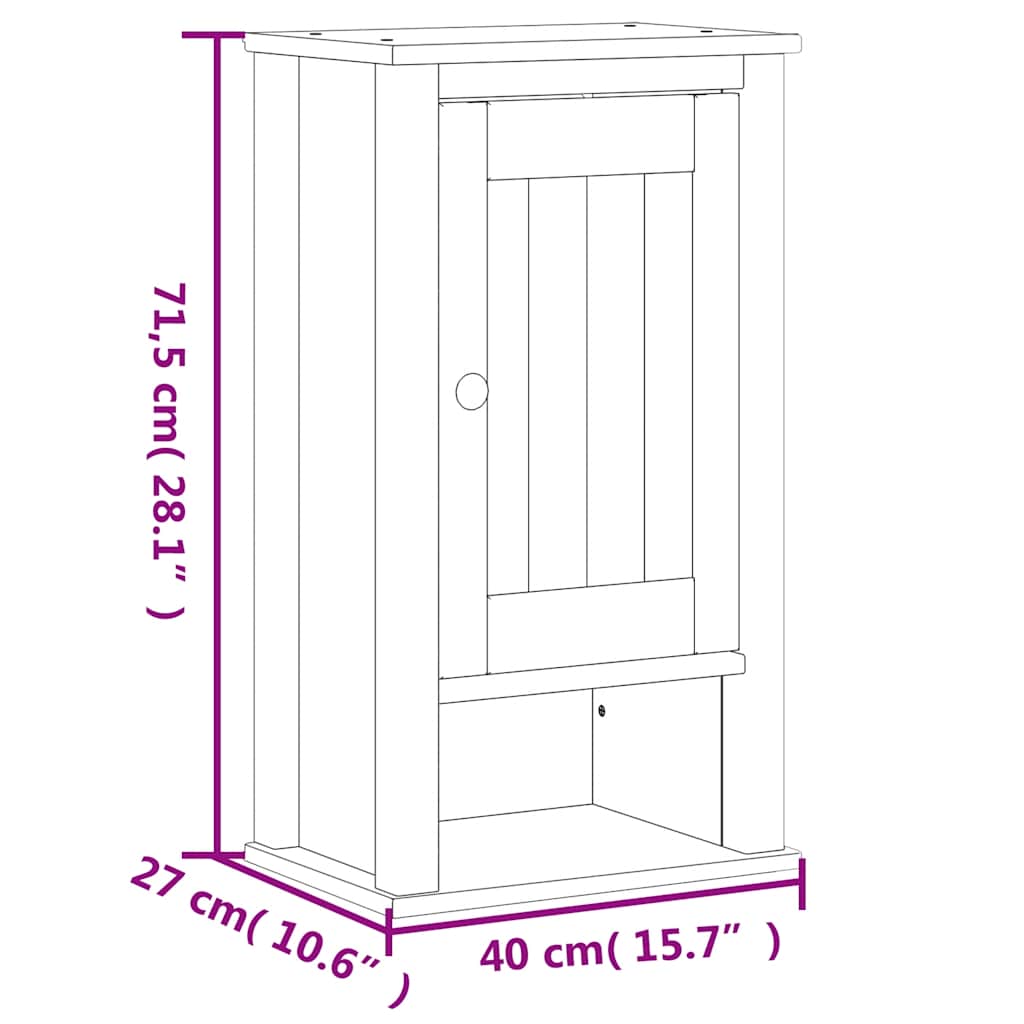 Bathroom Wall Cabinet | White | Solid pine wood, engineered wood, metal
