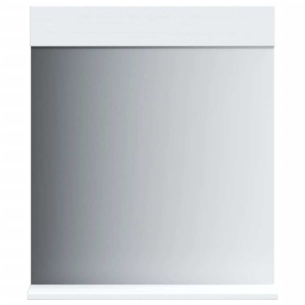 Bathroom Mirror White Solid pine wood, glass Medium Wall mounting