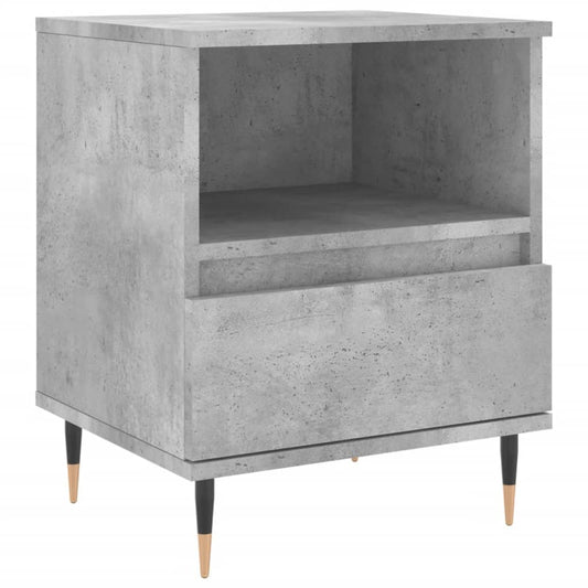 Bedside Cabinet Concrete Grey 40x35x50 cm Engineered Wood