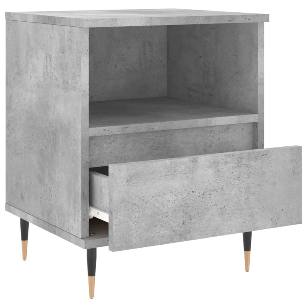 Bedside Cabinet Concrete Grey 40x35x50 cm Engineered Wood