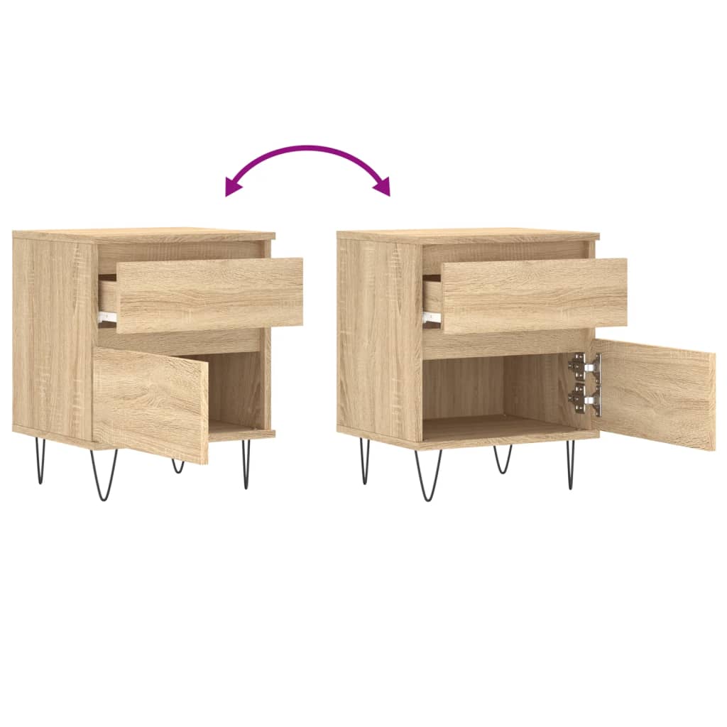 Bedside Cabinets 2 pcs Sonoma Oak 40x35x50 cm Engineered Wood