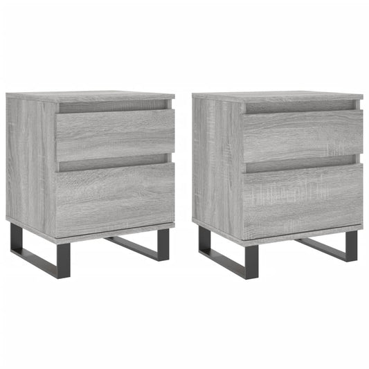 Bedside Cabinets 2 pcs Grey Sonoma 40x35x50 cm Engineered Wood