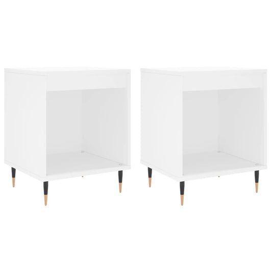 Bedside Cabinets 2 pcs White 40x35x50 cm Engineered Wood