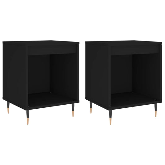 Bedside Cabinets 2 pcs Black 40x35x50 cm Engineered Wood