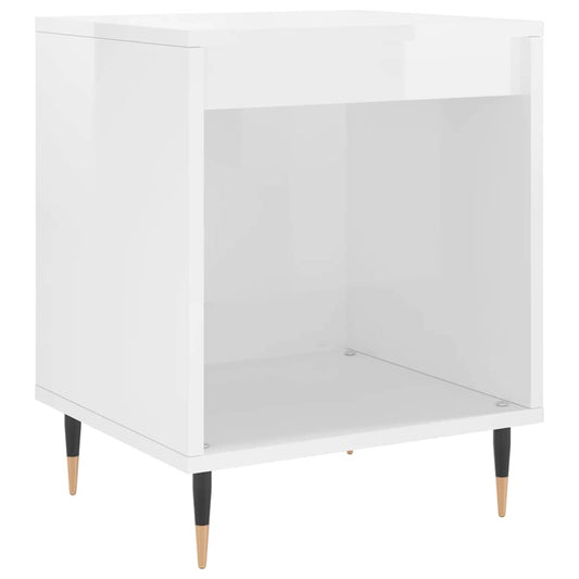 Bedside Cabinet High Gloss White 40x35x50 cm Engineered Wood