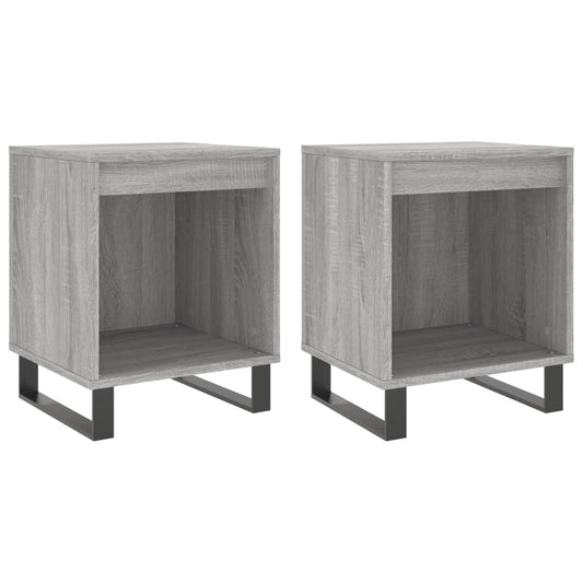 Bedside Cabinets 2 pcs Grey Sonoma 40x35x50 cm Engineered Wood