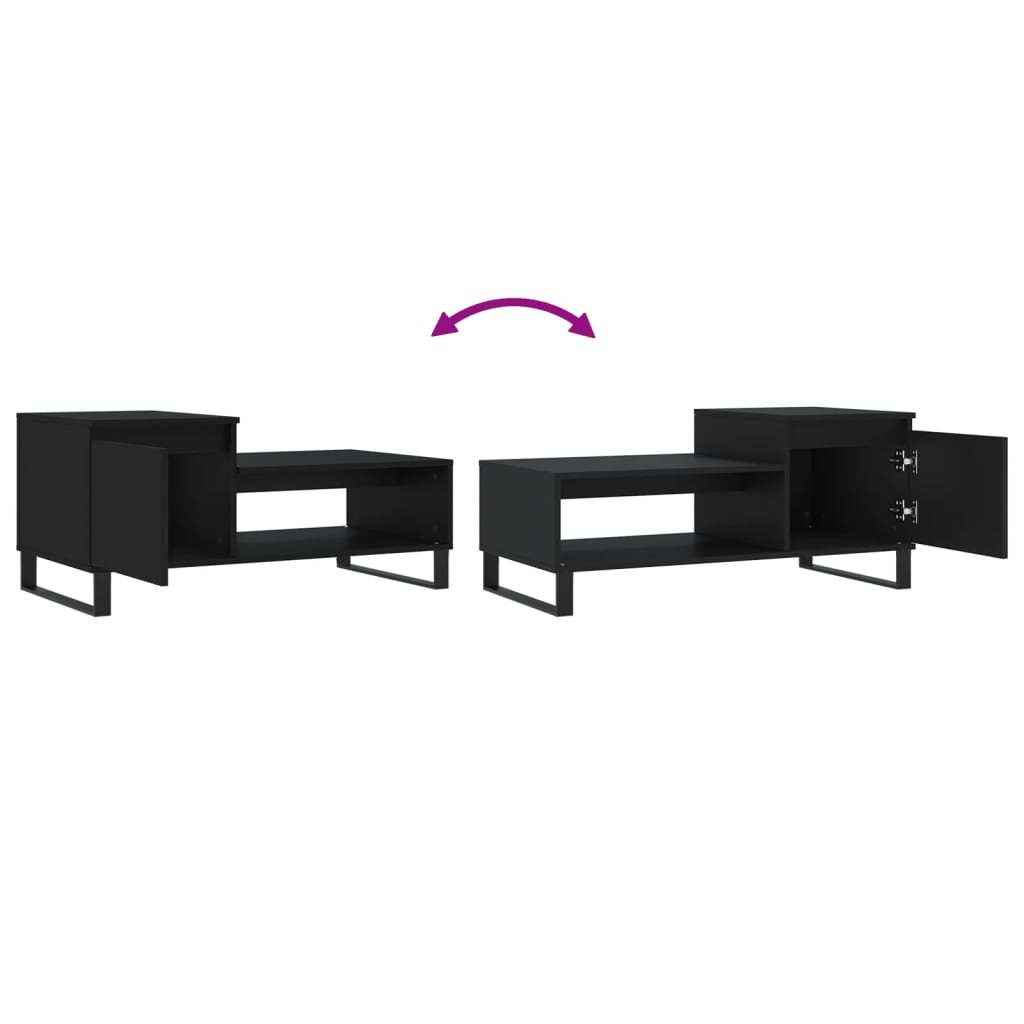 Coffee Table Black 100x50x45 cm Engineered Wood