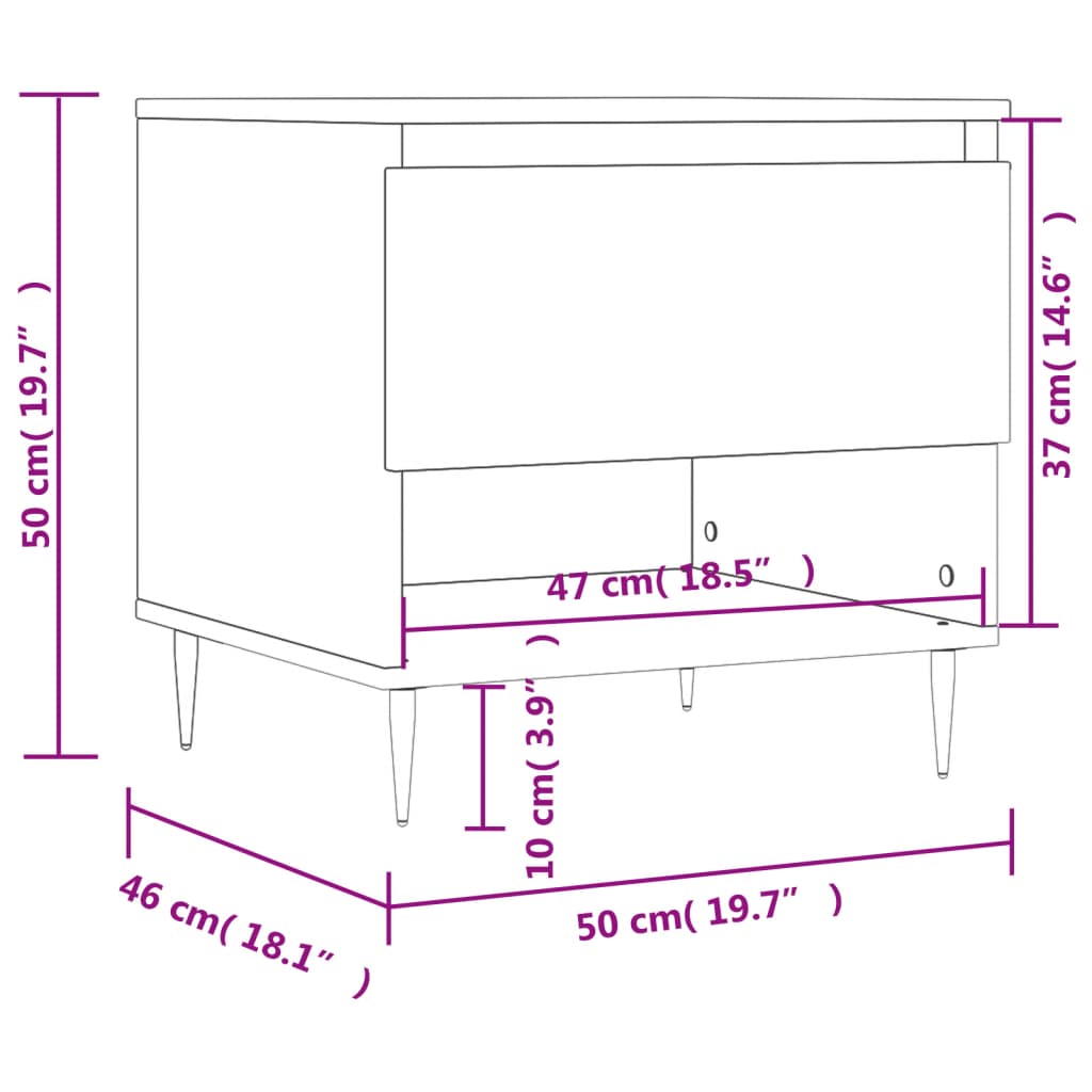 Coffee Table Concrete Grey 50x46x50 cm Engineered Wood