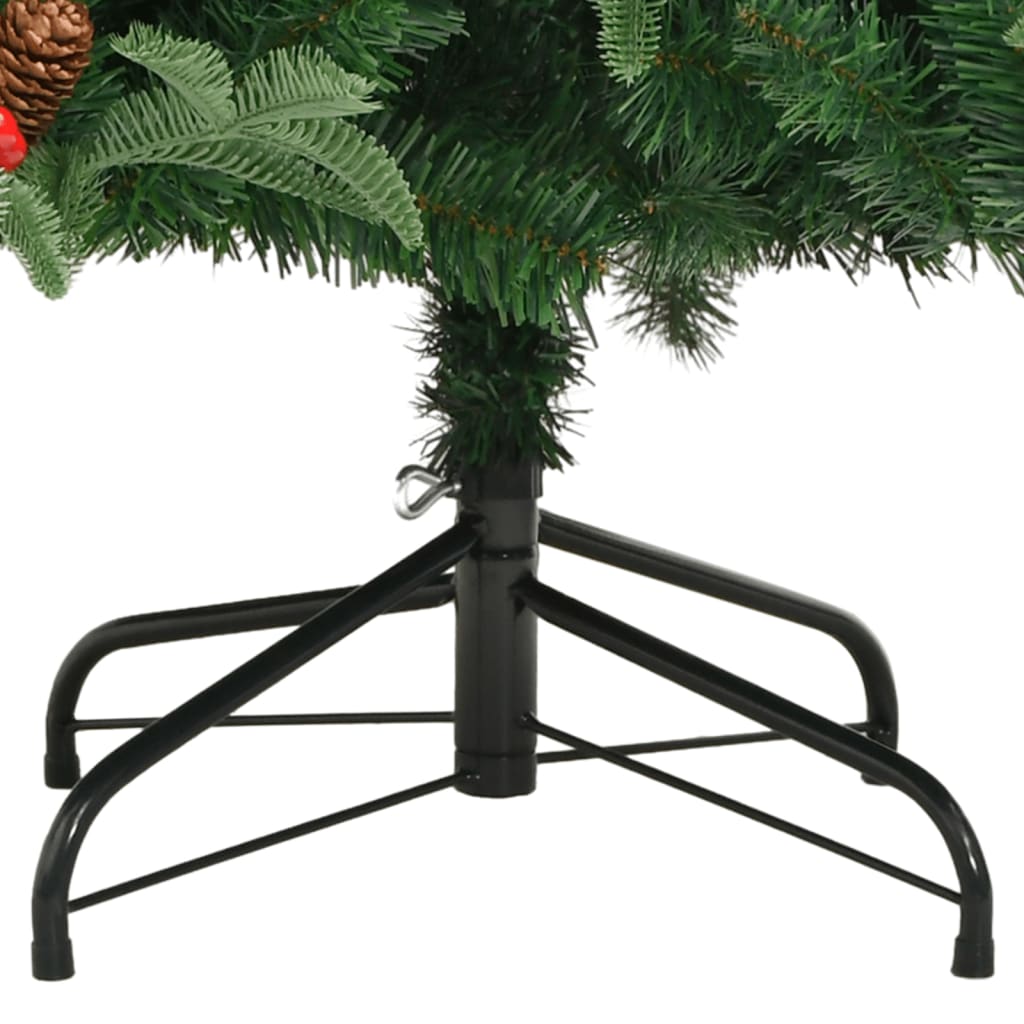 Artificial Hinged Christmas Tree Green PVC, PE, Iron 82.7 in