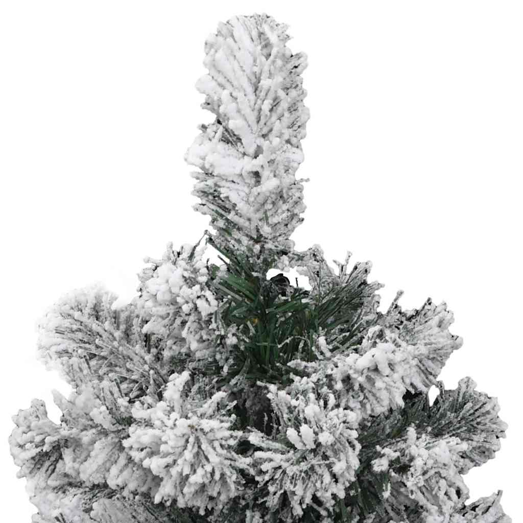 Artificial Hinged Christmas Tree Green and White PVC, Iron 59 in
