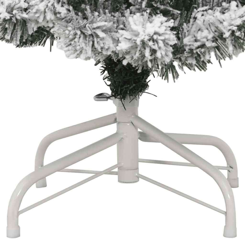Artificial Hinged Christmas Tree Green and White PVC, Iron 59 in