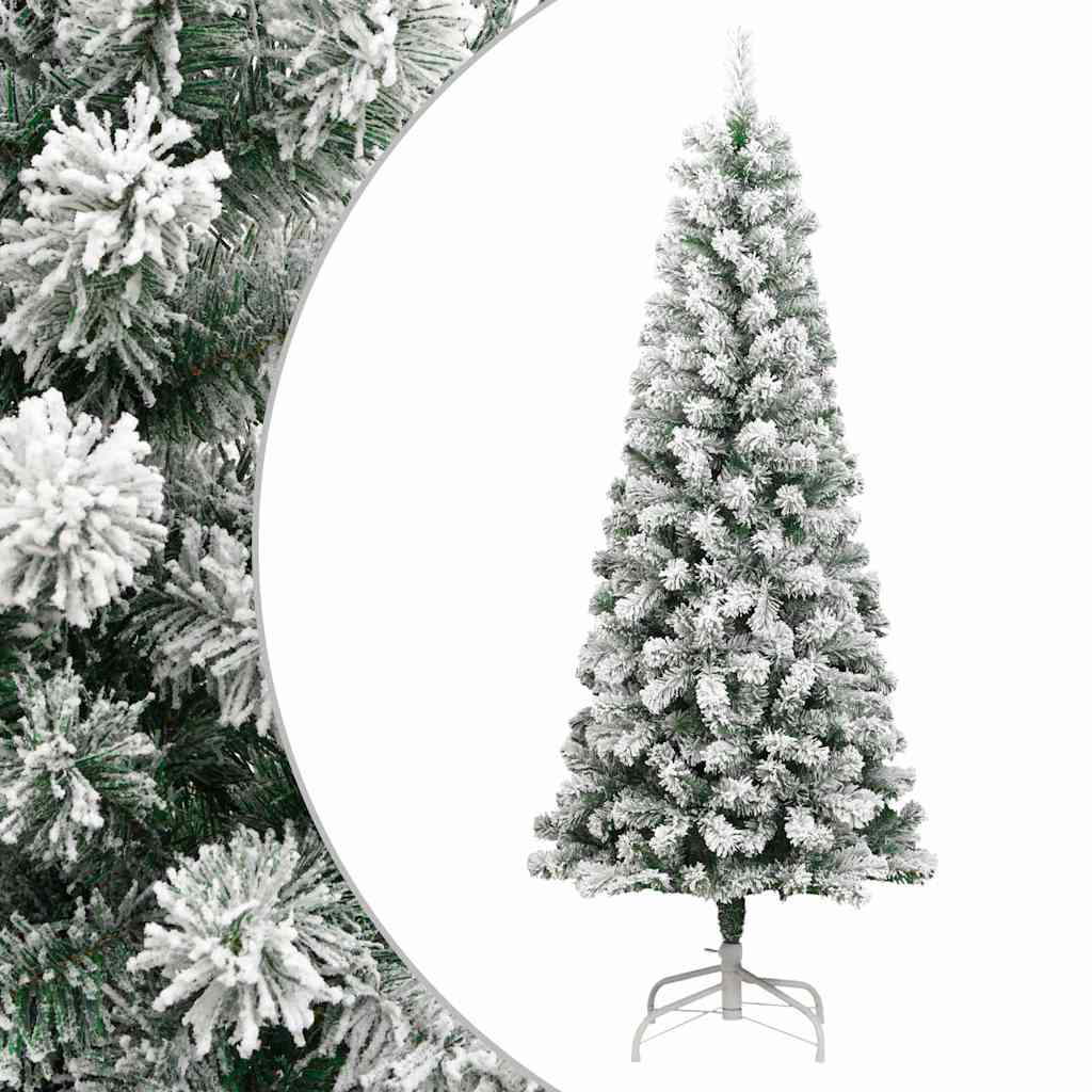 Artificial Hinged Christmas Tree Green and white PVC and iron Large