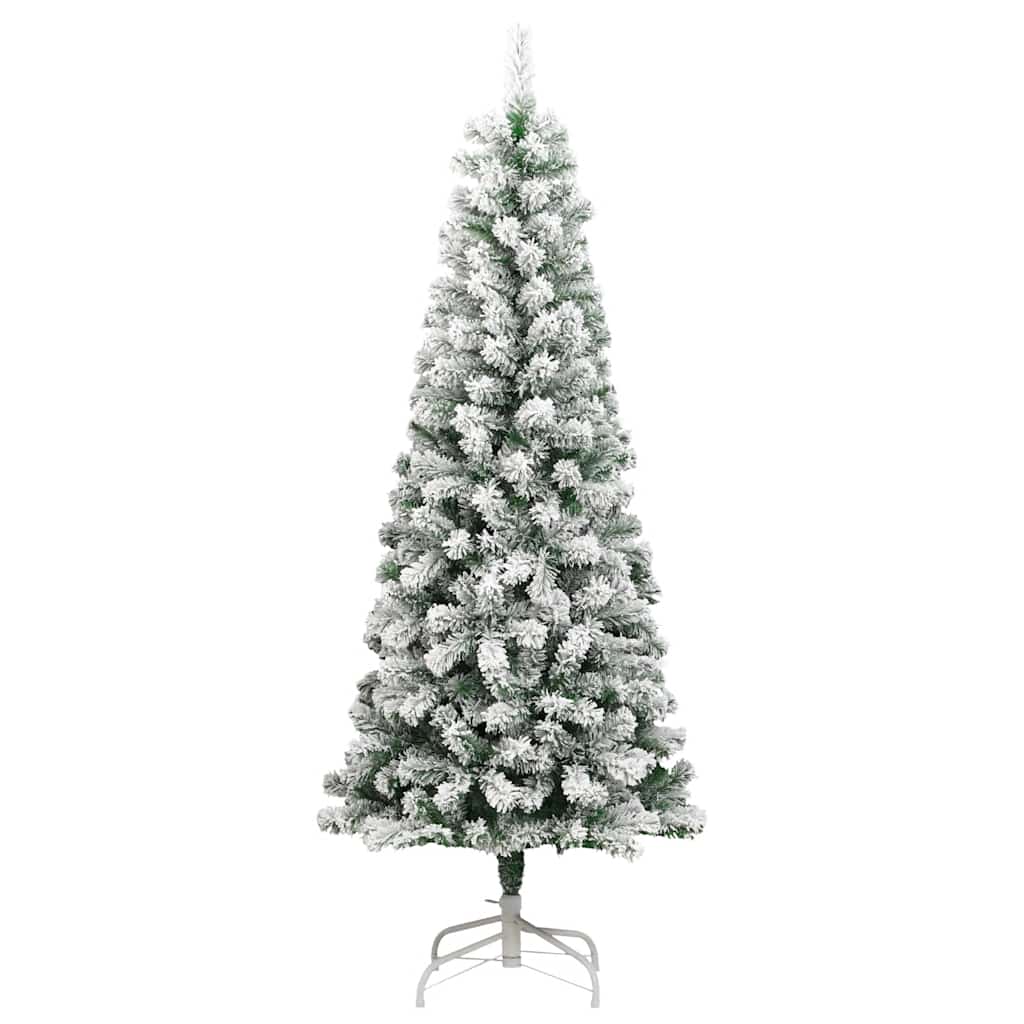 Artificial Hinged Christmas Tree Green and white PVC and iron Large