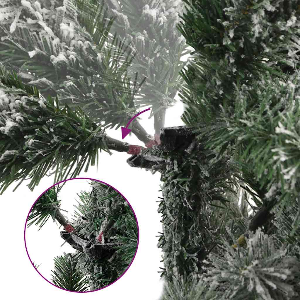 Artificial Hinged Christmas Tree Green and white PVC and iron Large