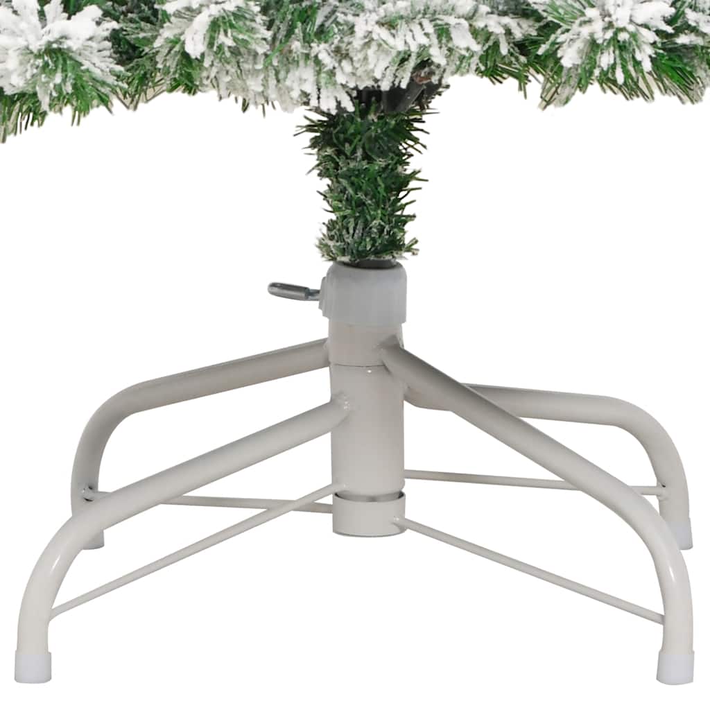 Artificial Hinged Christmas Tree Green and white PVC and iron Large