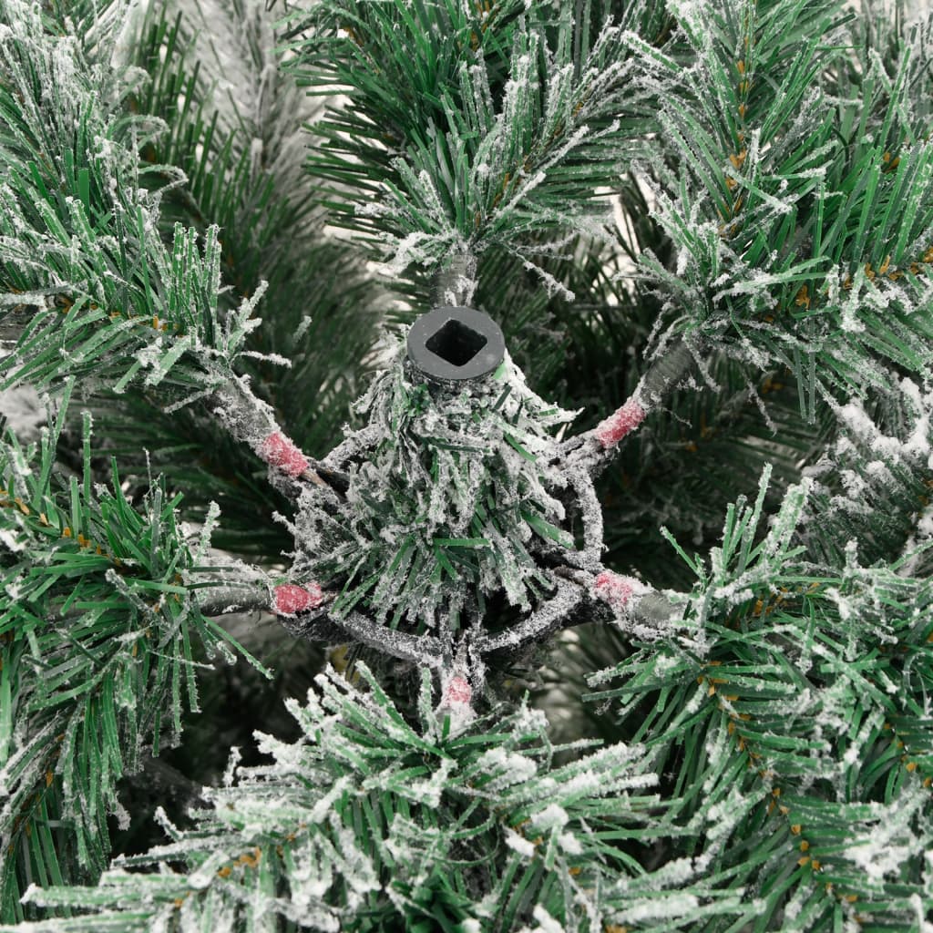 Artificial Hinged Christmas Tree Green and white PVC and iron Large