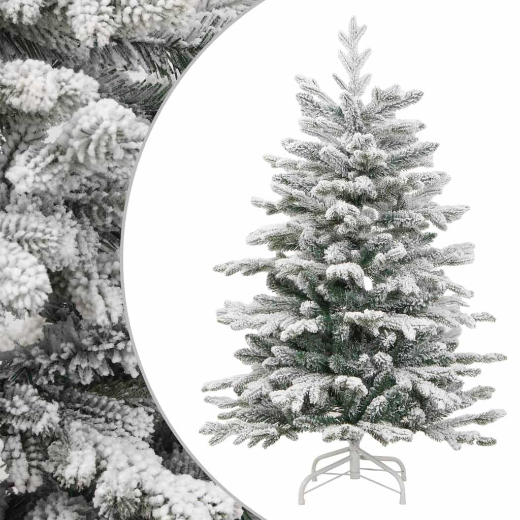 Artificial Hinged Christmas Tree Green and white PVC, PE, Iron